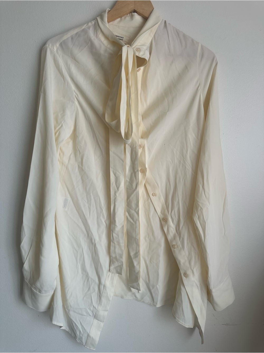 Renaissance Renaissance Women's Cream Tie-Neck Blouse